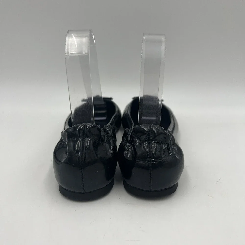 TORY BURCH Black Patent Leather BALLET Flats Size 6 1/2‎